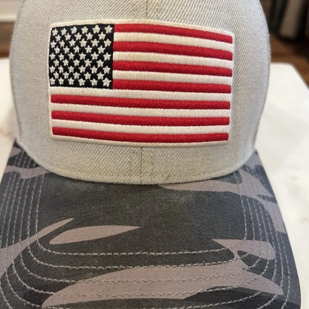 '47 Brand American Flag Hat Gray Camo Snapback Adjustable‎ USA Patriotic Cap